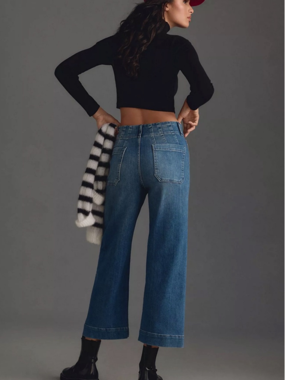 Anthro Maeve The Denim Colette Cropped Wide-Leg Jeans | Size 26 - Picture 2 of 8
